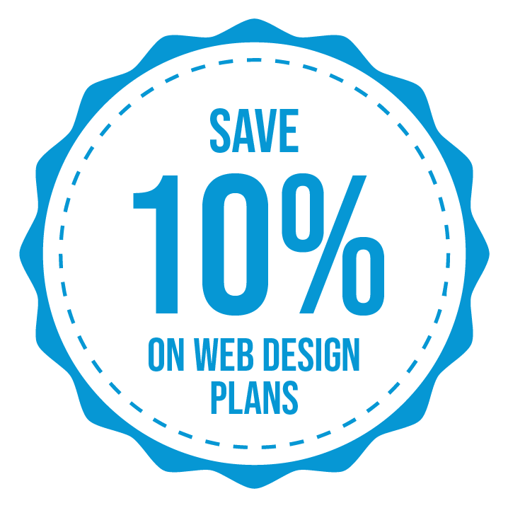 Save 10% on web design plans emblem