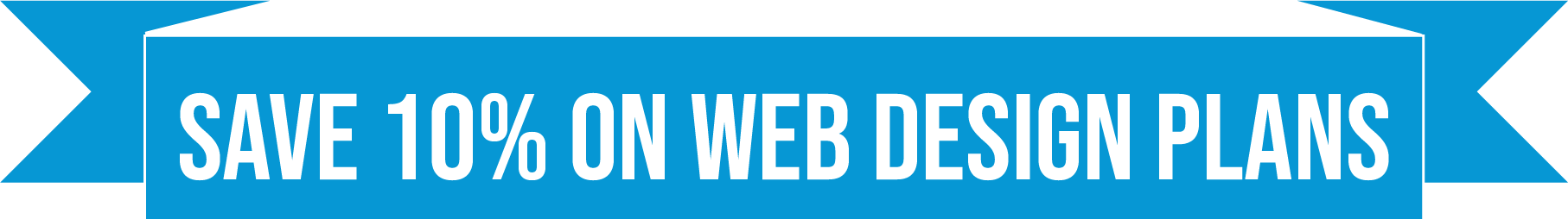 Save 10% on web design plans ribbon