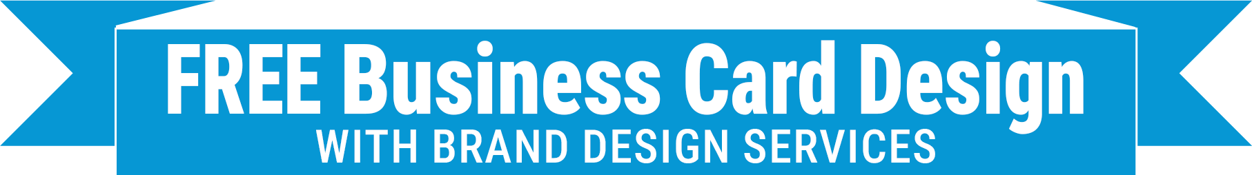 Free Business Card Design With Brand Design Services ribbon